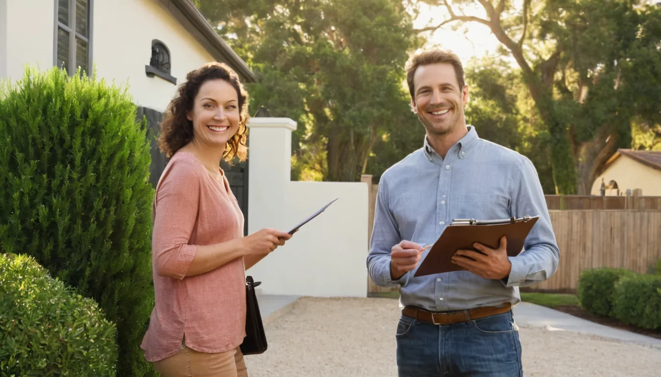 A homeowner reviewing a written tree quote with a local provider